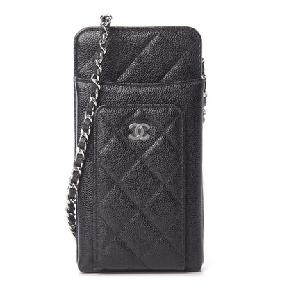 Chanel Caviar Quilted Zip Phone Case Black 1 of 13