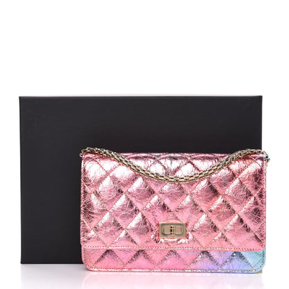 Chanel Metallic Goatskin Quilted 2.55 Reissue Wallet on Chain WOC Multicolor 12 of 12