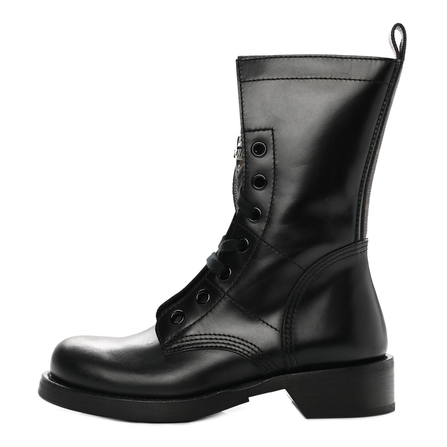 Louis Vuitton Calfskin Monogram Metropolis Flat Ranger Boots 36 Black 1 of 7