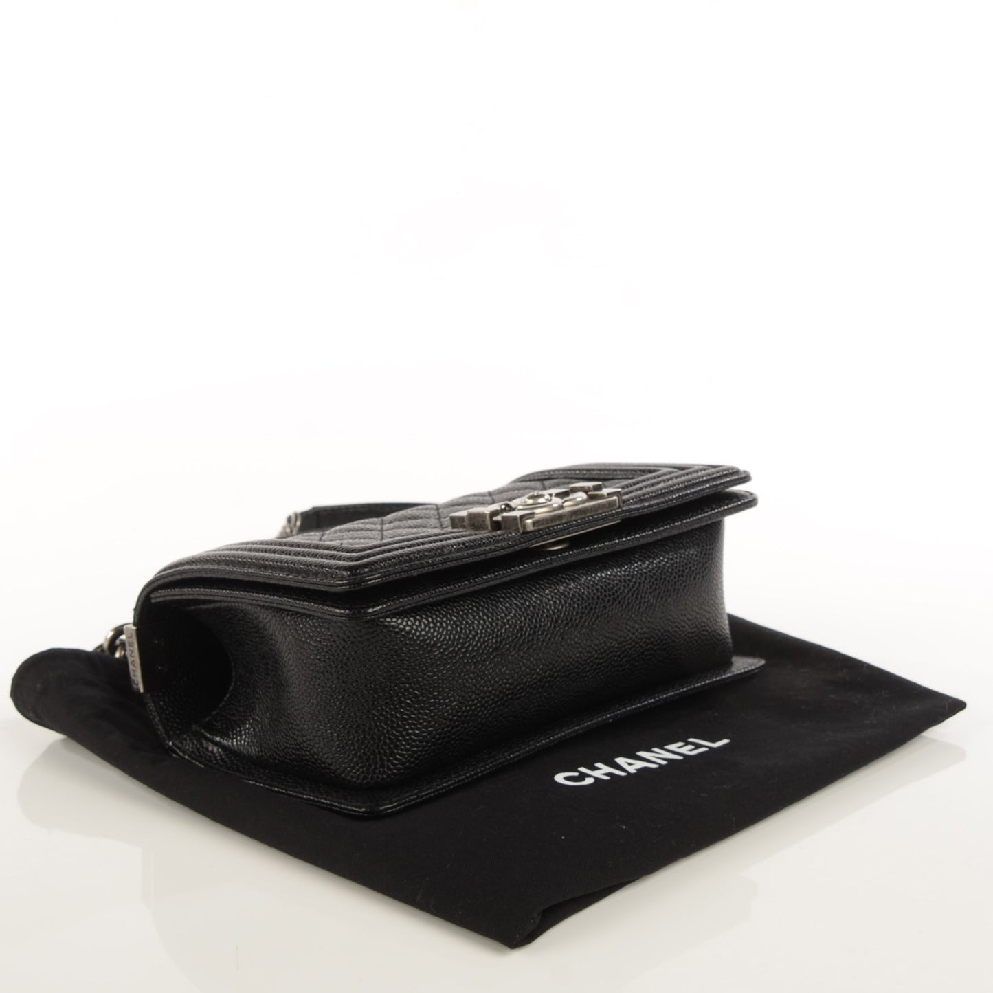 Caviar Quilted Small Boy Flap Black