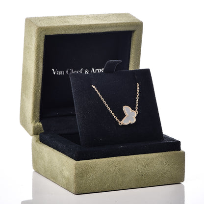 Van Cleef & Arpels 18K Yellow Gold Mother of Pearl Sweet Alhambra Butterfly Bracelet 6 of 6