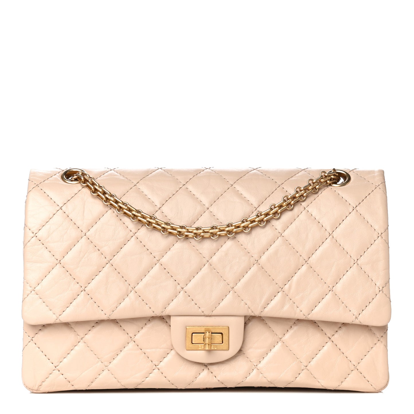 Aged Calfskin Quilted 2.55 Reissue 226 Flap Light Beige