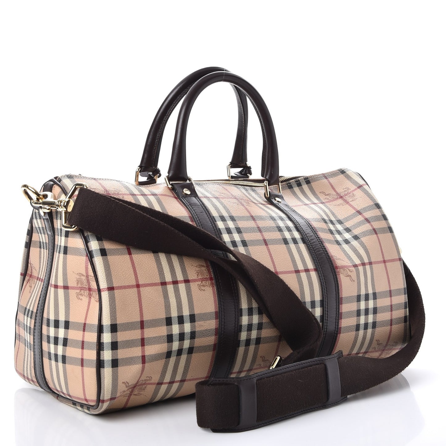 Haymarket Check Duffle Bag Dark Brown