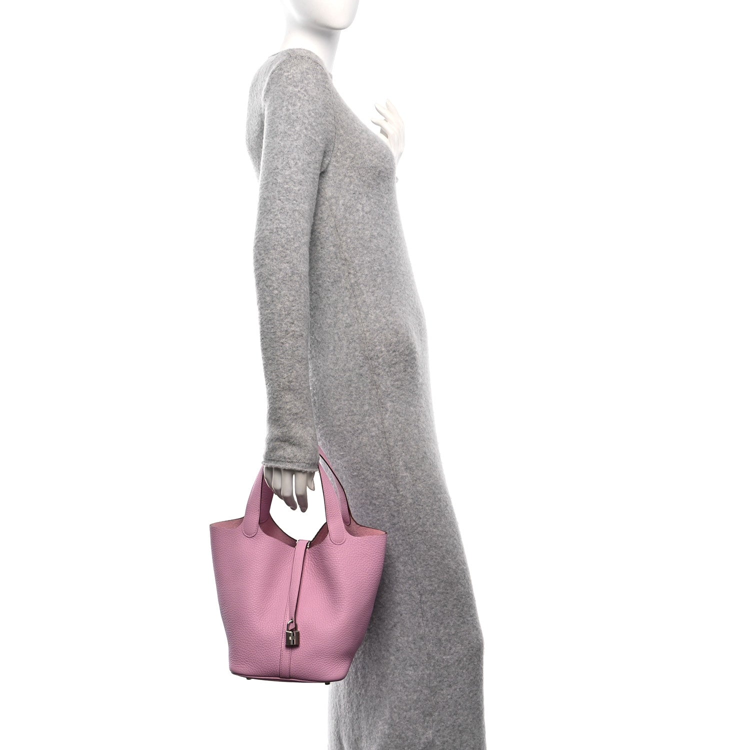 Hermes Taurillon Clemence Picotin Lock 22 MM Mauve Sylvestre 2 of 11