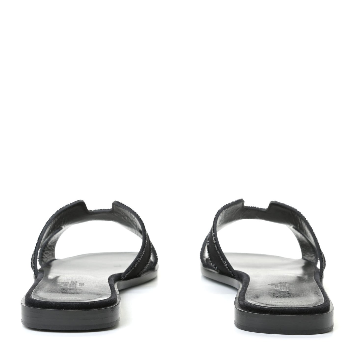 Suede Goatskin Crystal Oran Sandals 38 Black