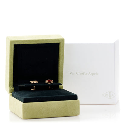 Van Cleef & Arpels VAN CLEEF & ARPELS 18K Rose Gold Carnelian Sweet Alhambra Earrings 5 of 5