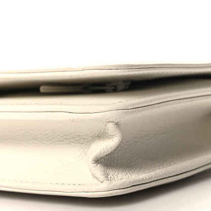Chanel Caviar Quilted Boy Wallet On Chain WOC White 11 of 14