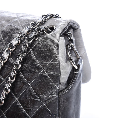 Chanel Vinyl Quilted Jumbo Melrose Degrade Flap Black 14 of 19
