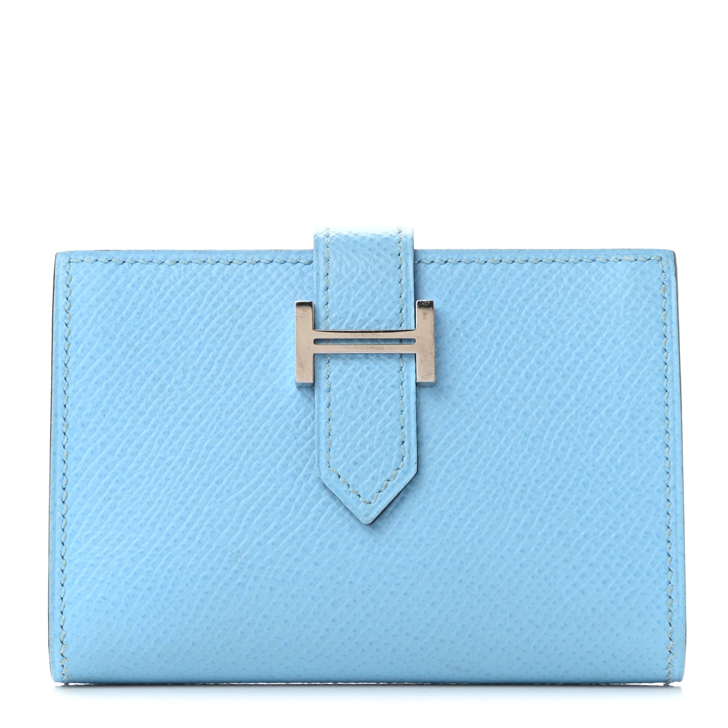 Hermes Epsom Bearn Card Holder Wallet Bleu Zephyr 1 of 6