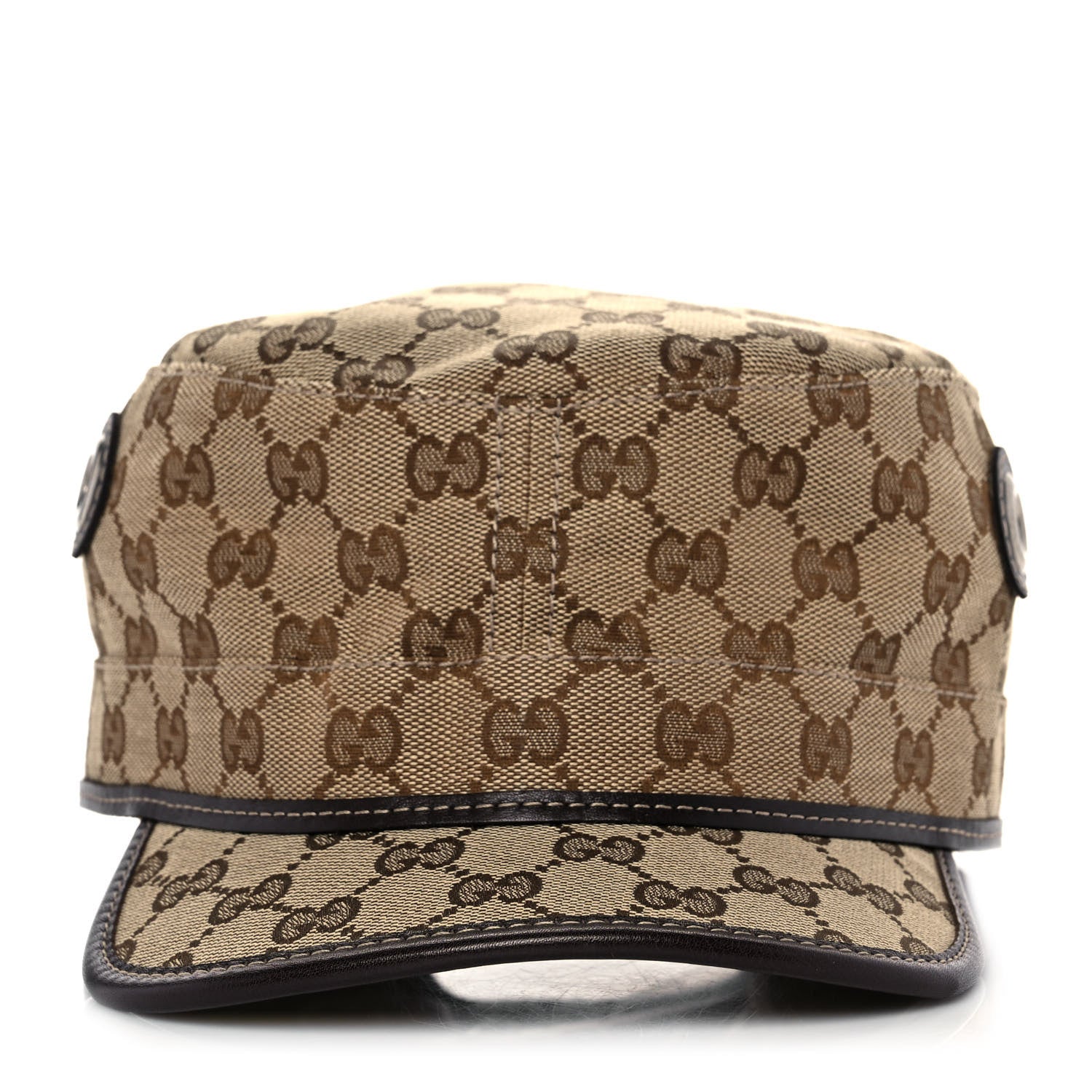 Gucci Monogram Military Hat XL Brown 3 of 8