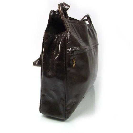 Vintage Leather Shoulder Bag Dark Brown
