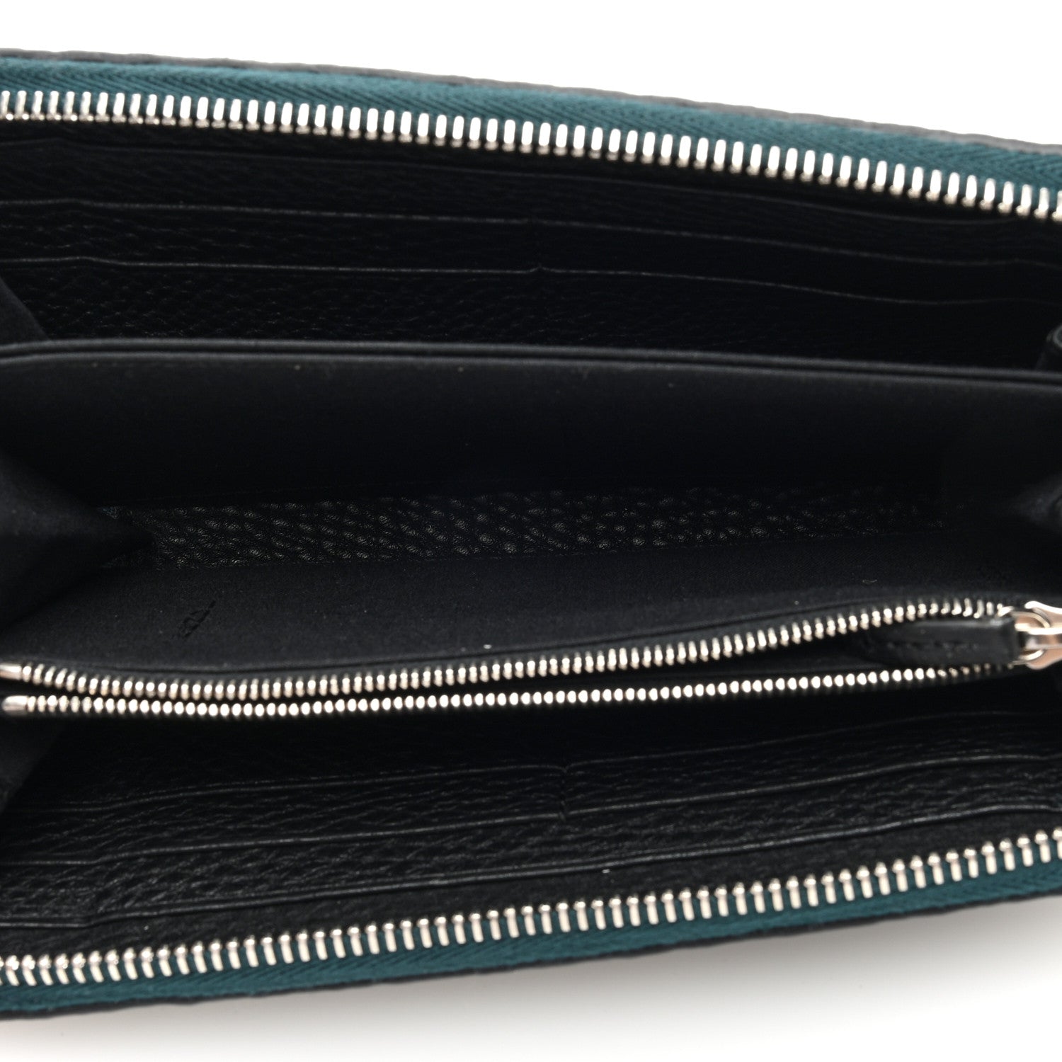 Fendi Cuoio Romano Lux Selleria Zip Around Wallet Blue 5 of 6