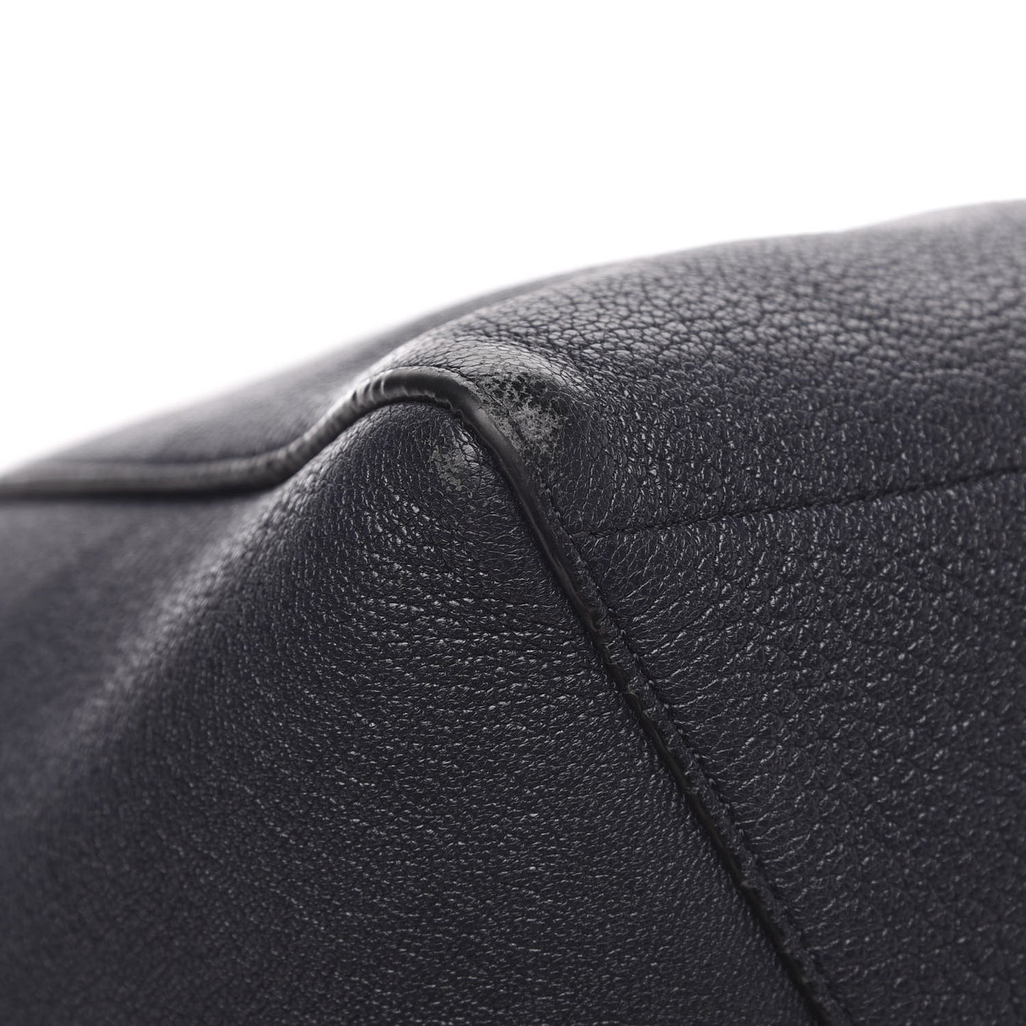 Soft Grained Calfskin Sangle Bucket Bag Navy Blue