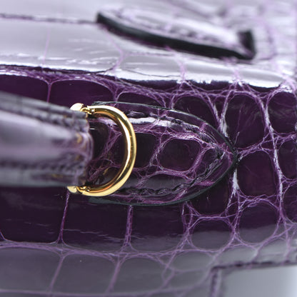 Hermes Shiny Alligator Mini Kelly Sellier 20 Cassis 9 of 31