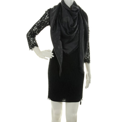 Louis Vuitton Wool Silk Monogram Shawl Anthracite 2 of 5