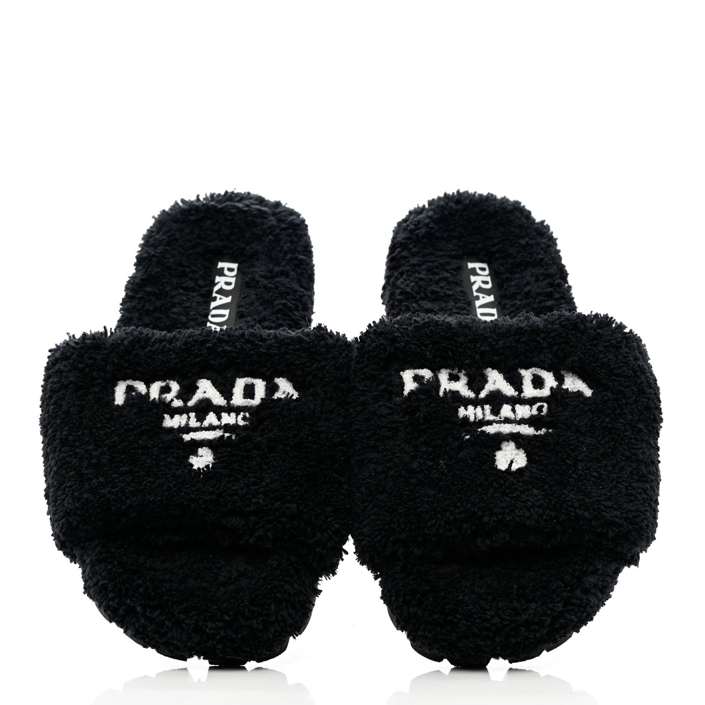 Terry Cloth Logo 20mm Slide Sandals 38 Black White