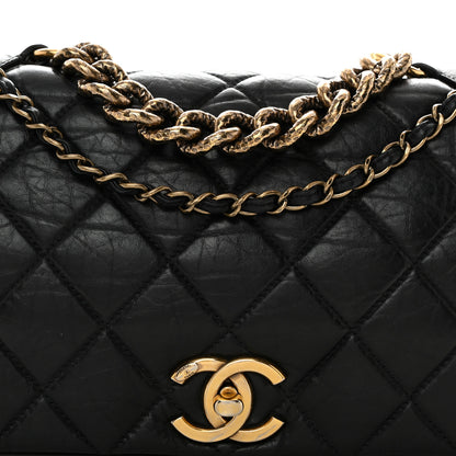 Chanel Aged Calfskin Quilted Small Pondichery Flap Black 8 of 10