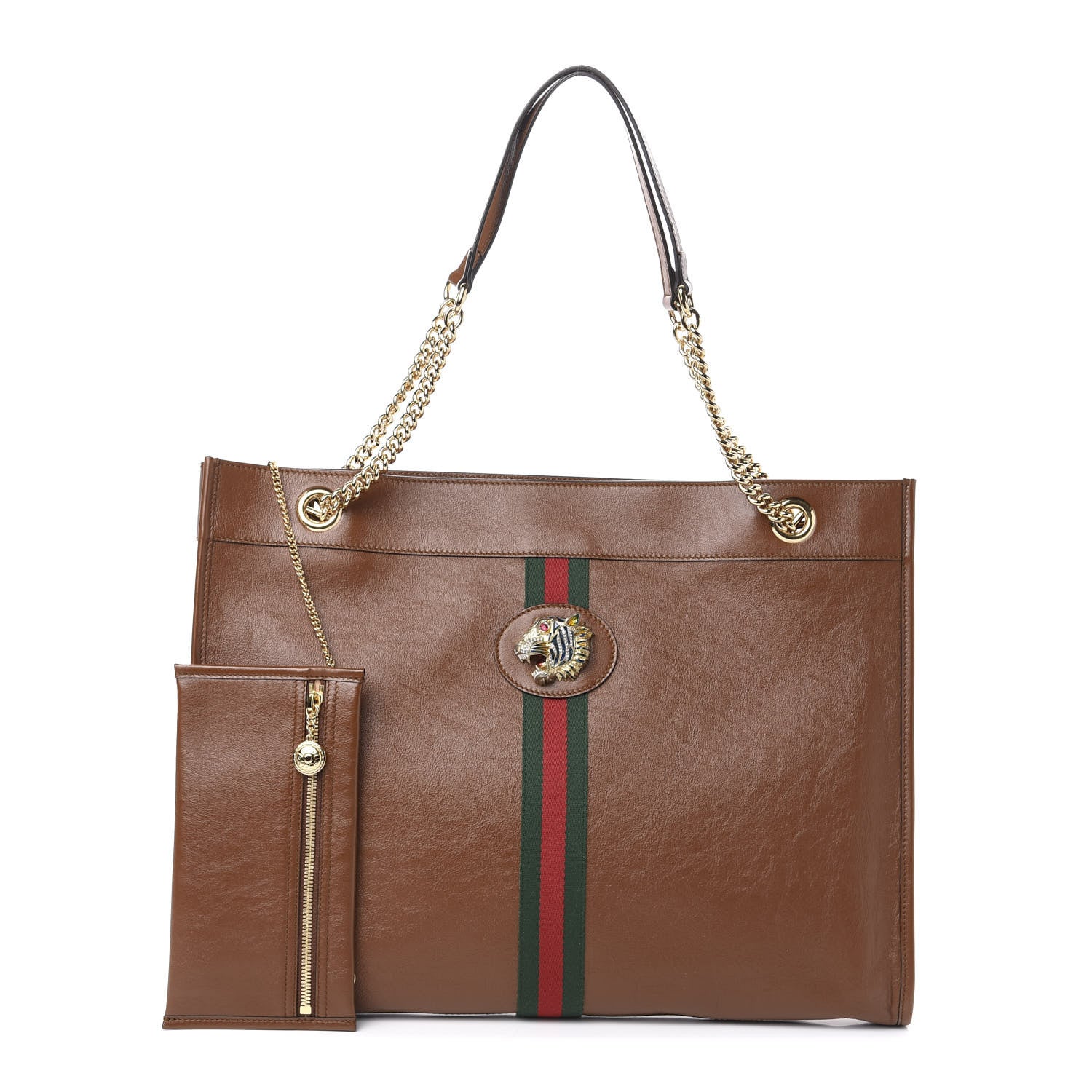 Gucci Calfskin Large Rajah Chain Tote Cuir 1 of 11