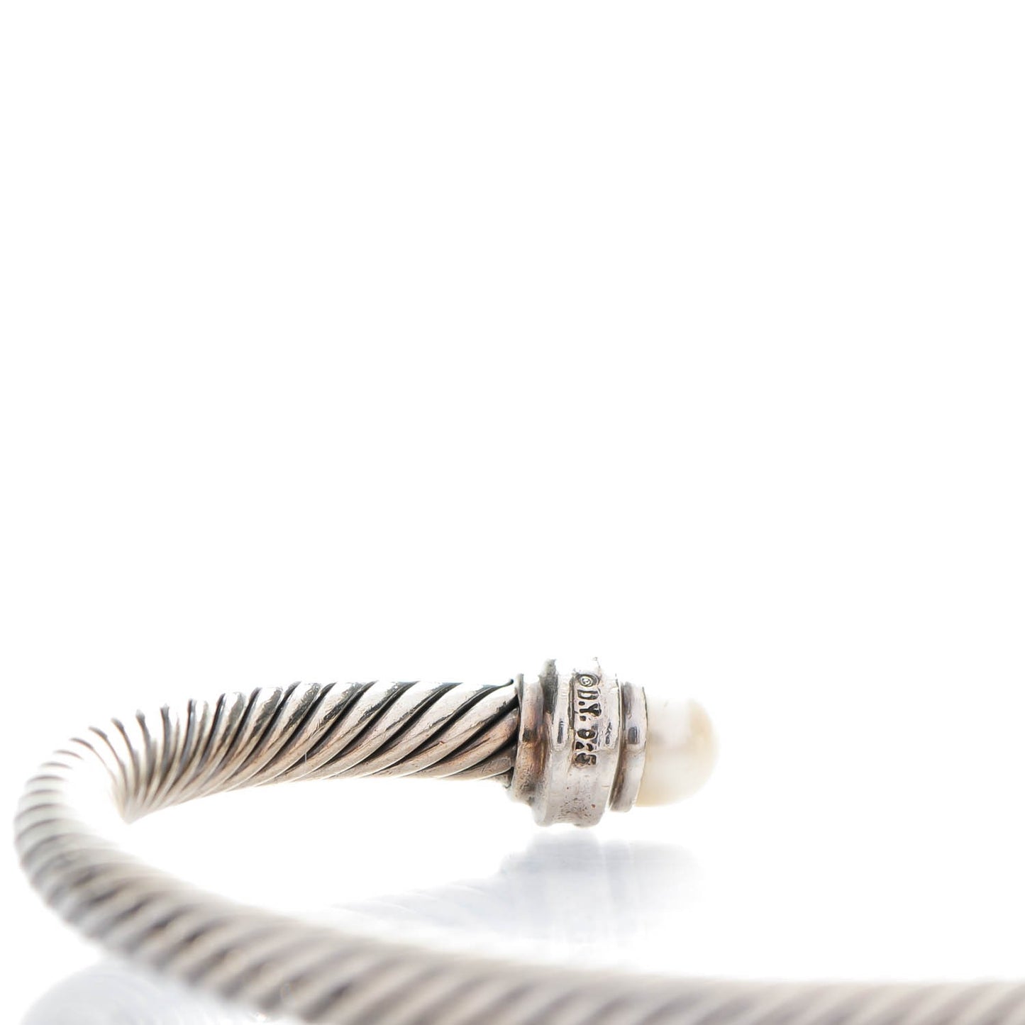 Sterling Silver Diamond Pearl 5mm Cable Classics Princess Bracelet