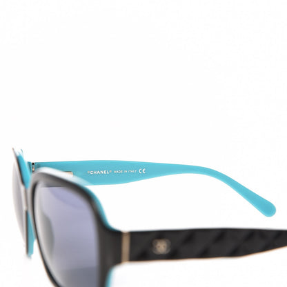 Chanel Quilted CC Sunglasses 5124 Black Turquoise 5 of 8