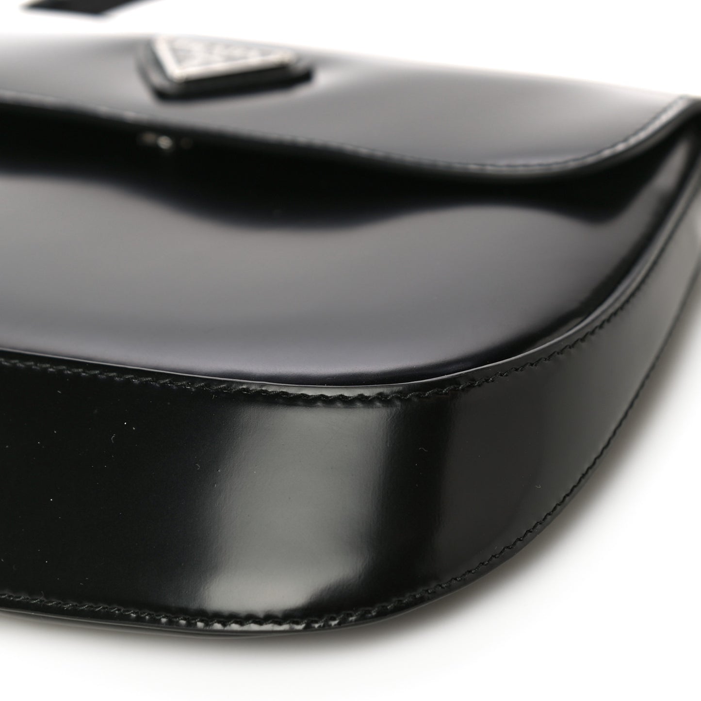 Spazzolato Cleo Flap Shoulder Bag Black