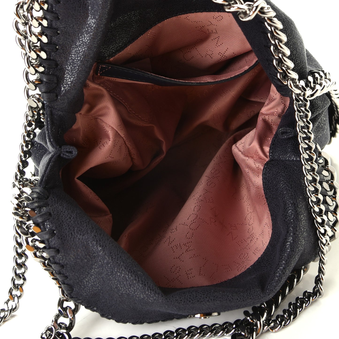 Shaggy Deer Mini Falabella Fold Over Tote Navy