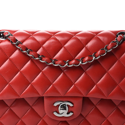 Chanel Lambskin Quilted Medium Double Flap Red 13 of 14