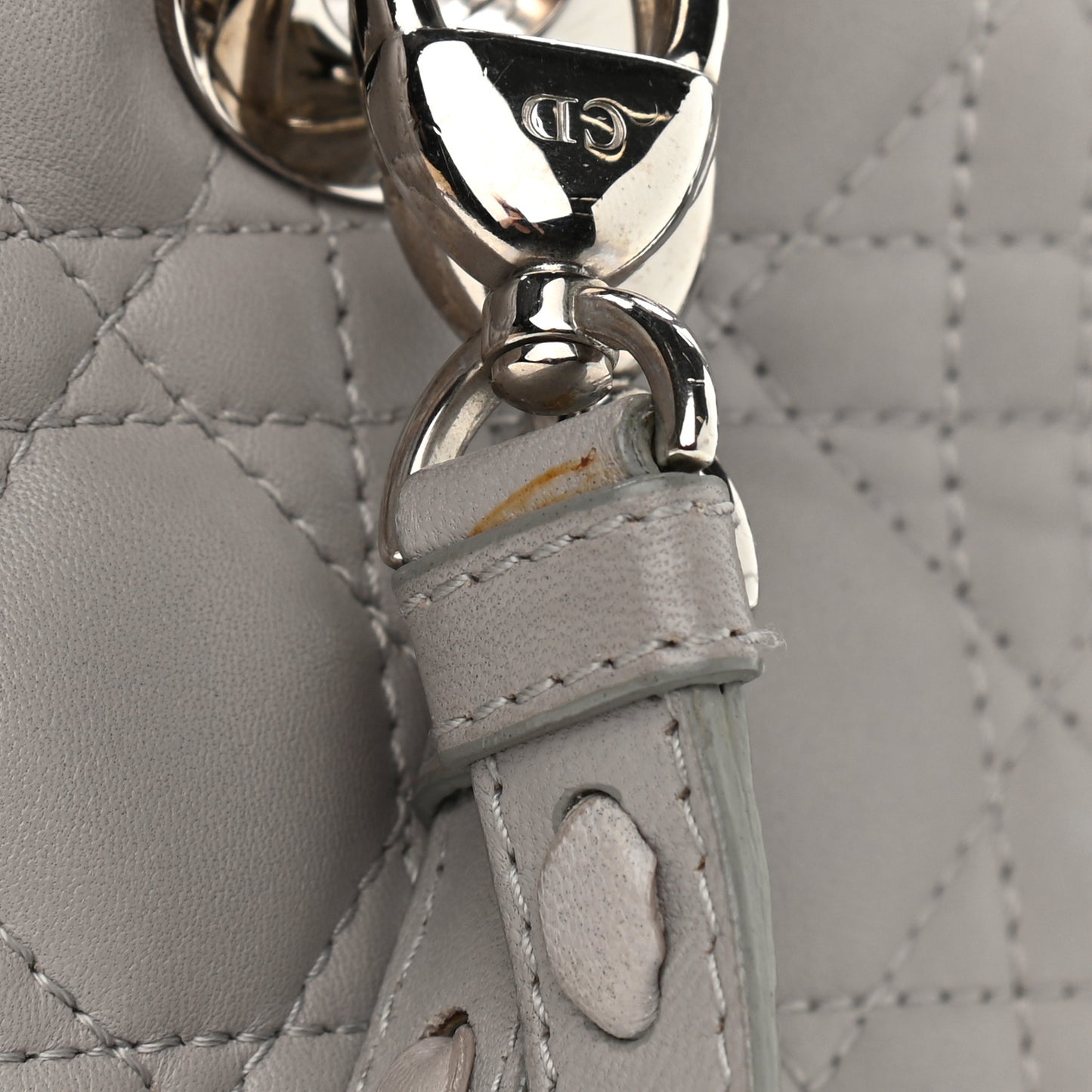 Lambskin Cannage Medium Lady Dior Grey