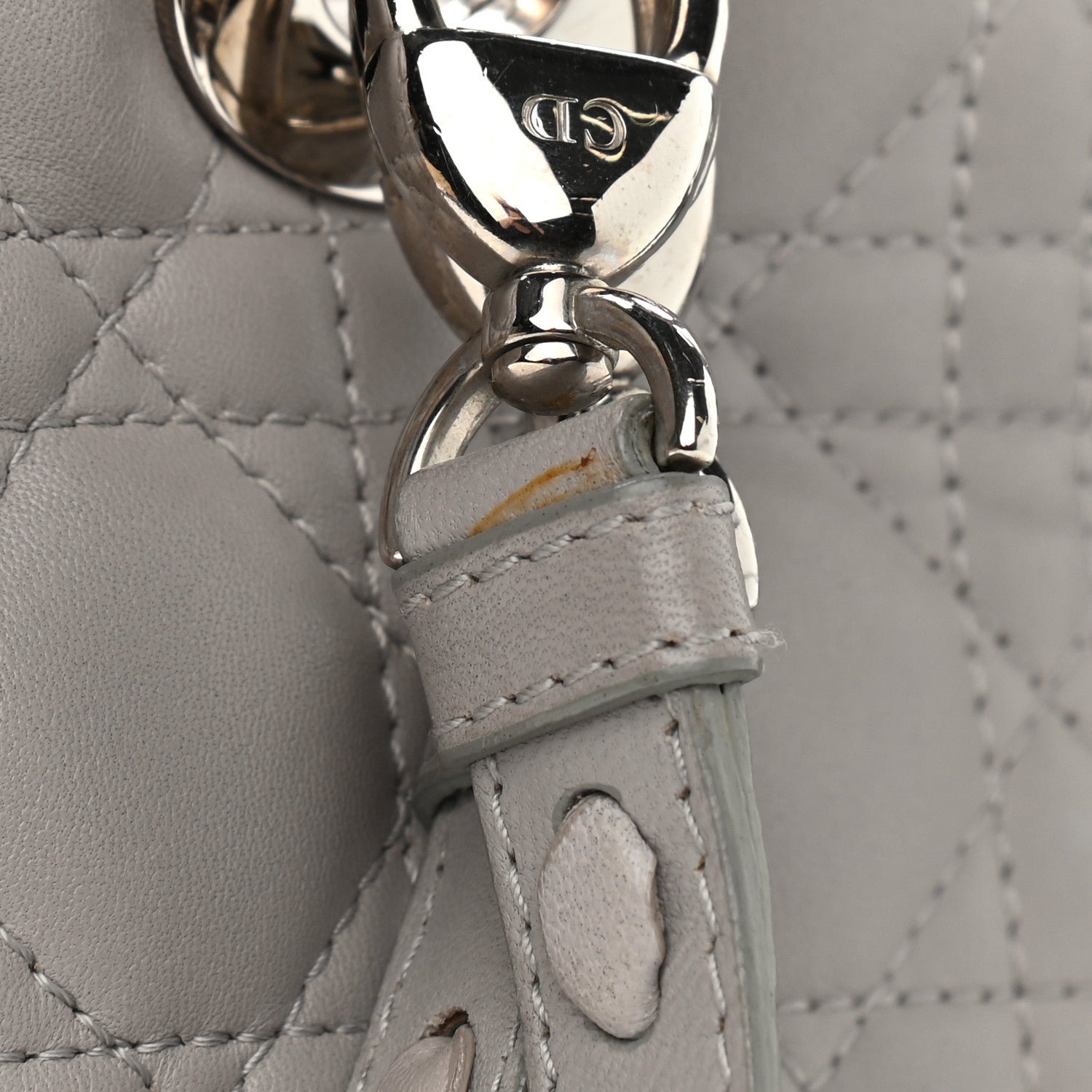 Christian Dior Lambskin Cannage Medium Lady Dior Grey 13 of 15