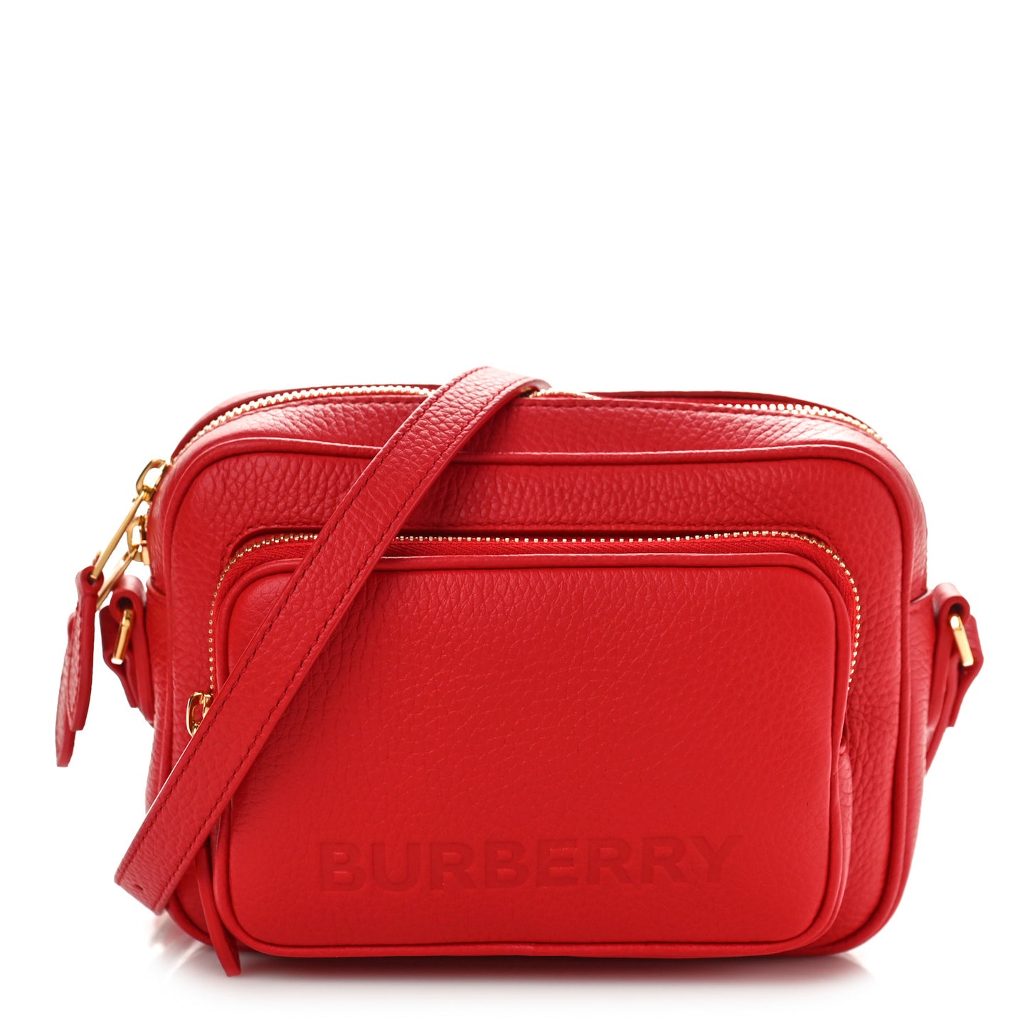 Grained Calfskin Small Camera Bag Red