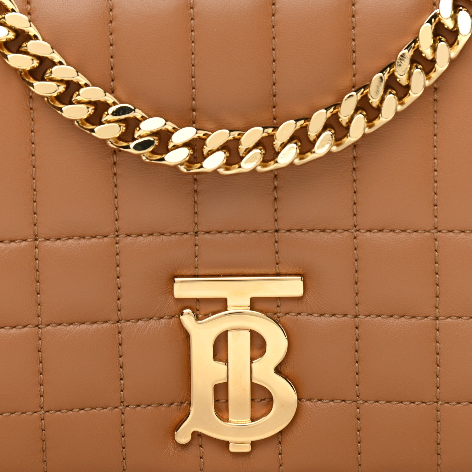Burberry Lambskin Quilted Small Lola Bag Maple Brown 6 of 11