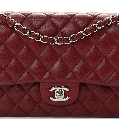 Chanel Caviar Quilted Medium Double Flap Dark Red 8 of 10