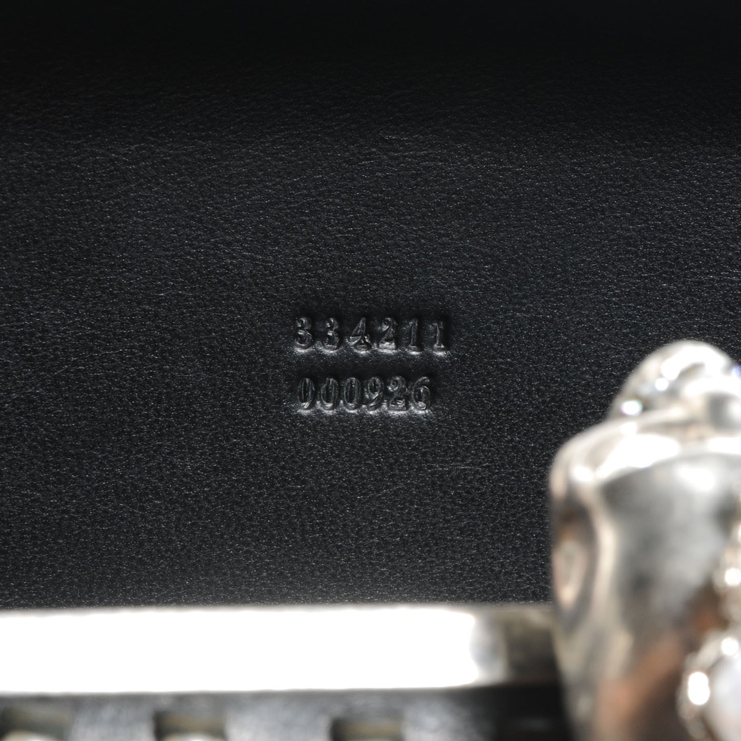 Pearl Embellished Calfskin Skull Box Clutch Black
