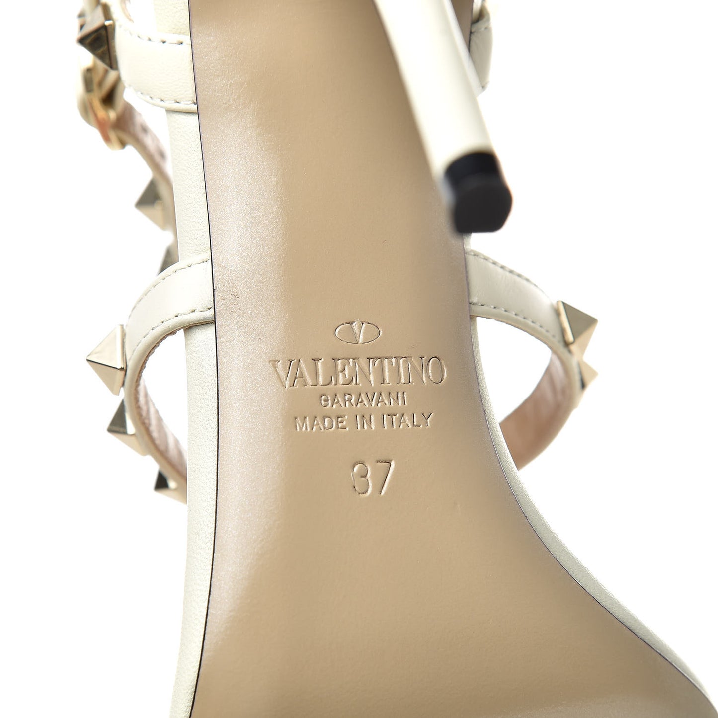 Nappa Rockstud Gladiator 105mm Sandals 37 Ivory