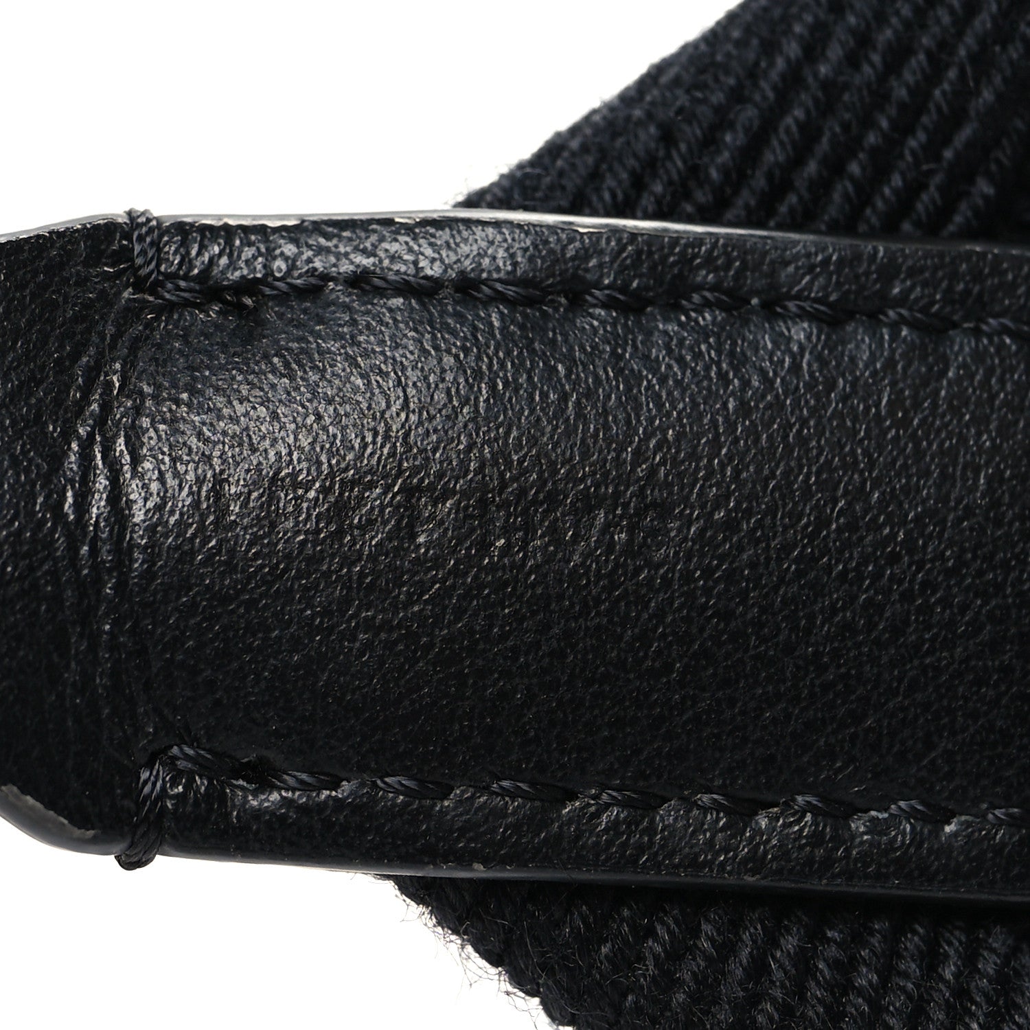 Celine Jacquard Wool Logo Short Strap Black Beige 6 of 6