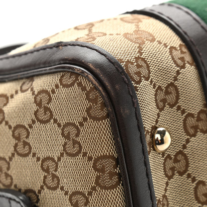 Gucci Monogram Vintage Web Small Boston Dark Brown 7 of 17