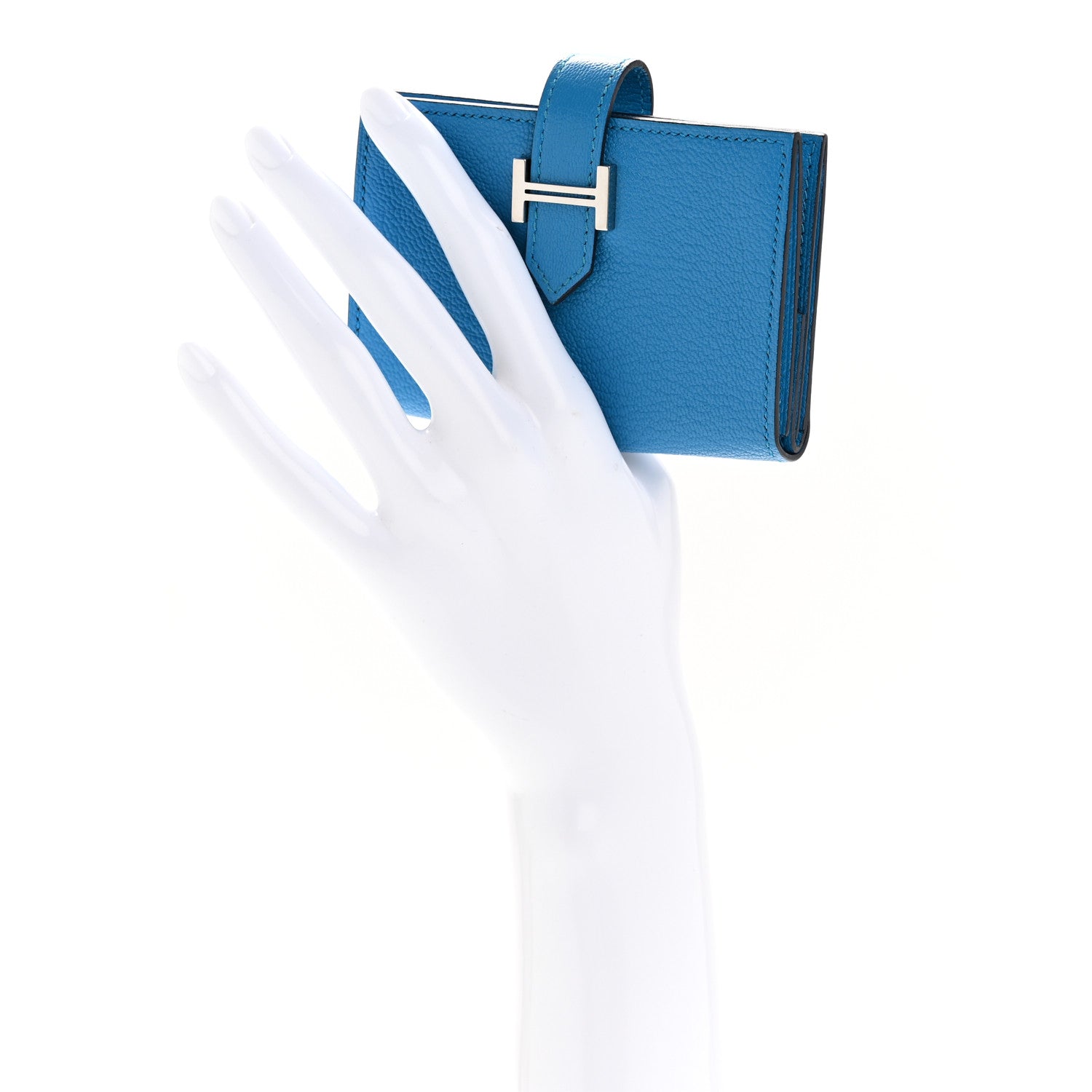 Hermes Chevre Mysore Mini Bearn Wallet Bleu Frida 4 of 22