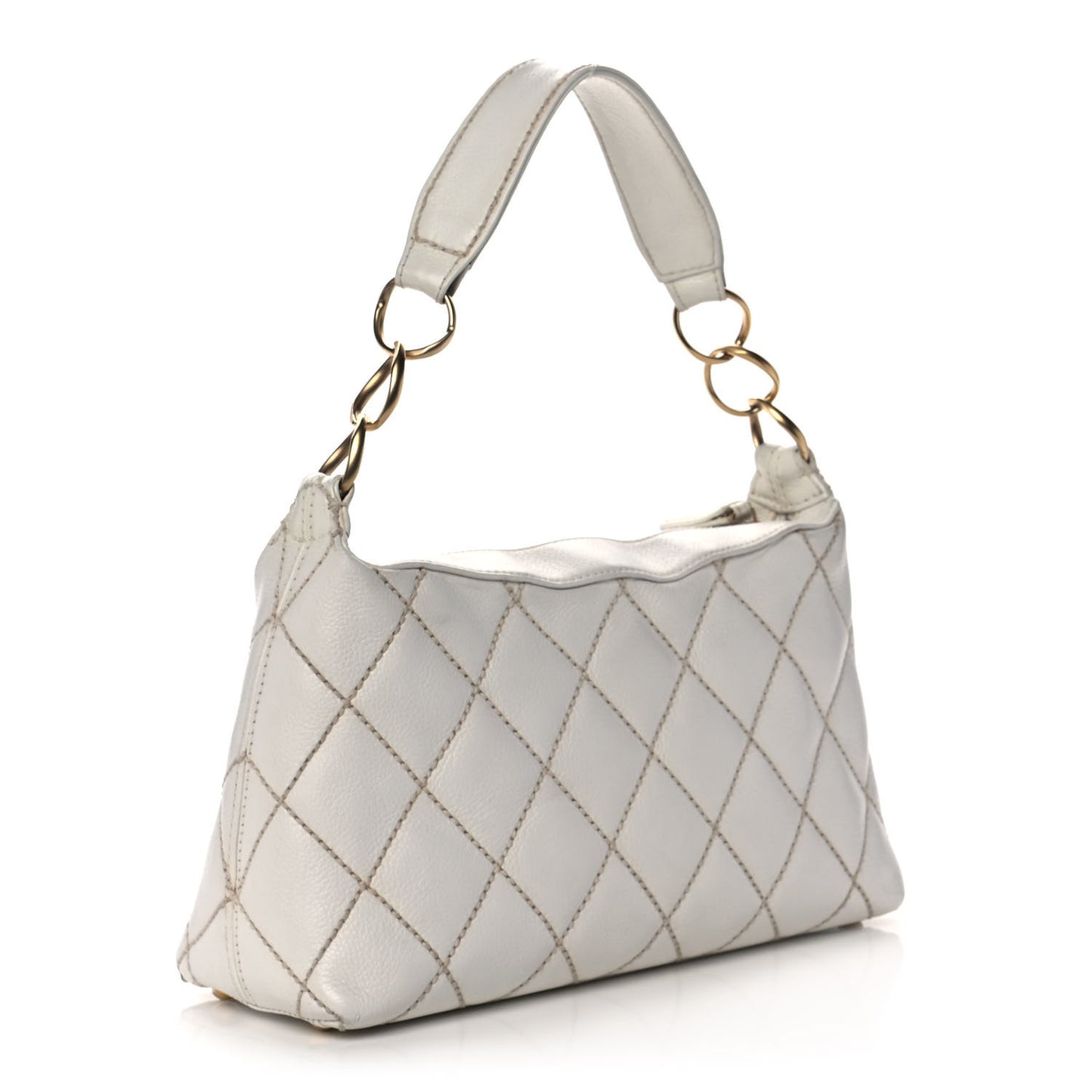 Calfskin Wild Stitch Surpique Hobo Ivory