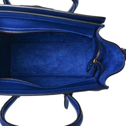 Celine Drummed Calfskin Nano Luggage Indigo 4 of 12