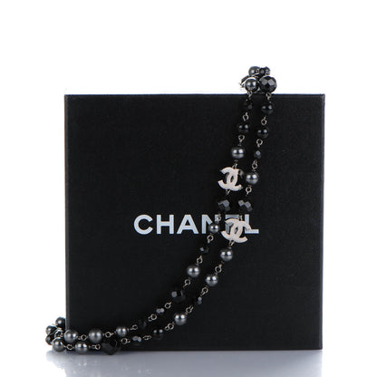 Chanel Ruthenium Bead CC Long Necklace Black 9 of 9