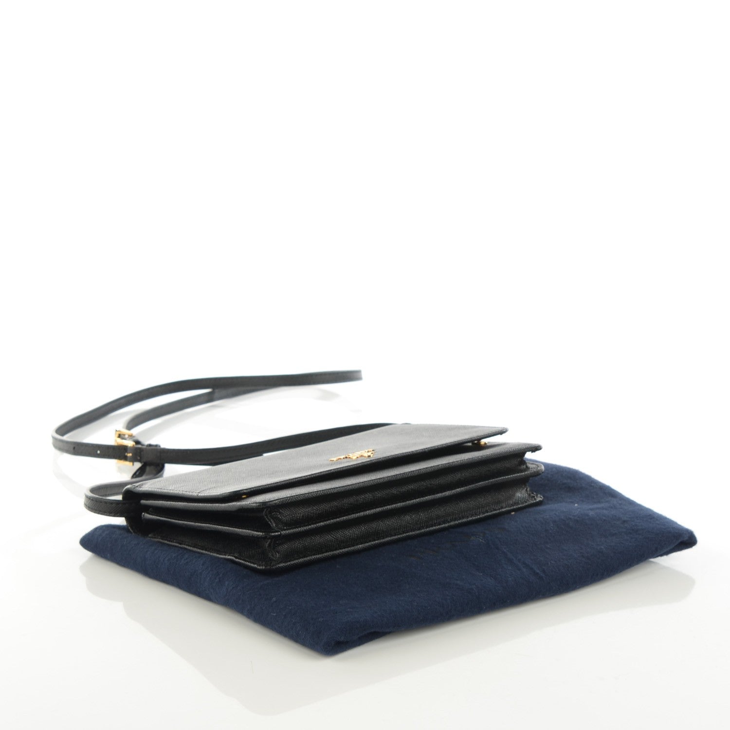 Prada Saffiano Metal Flap Wallet Nero Black 4 of 9