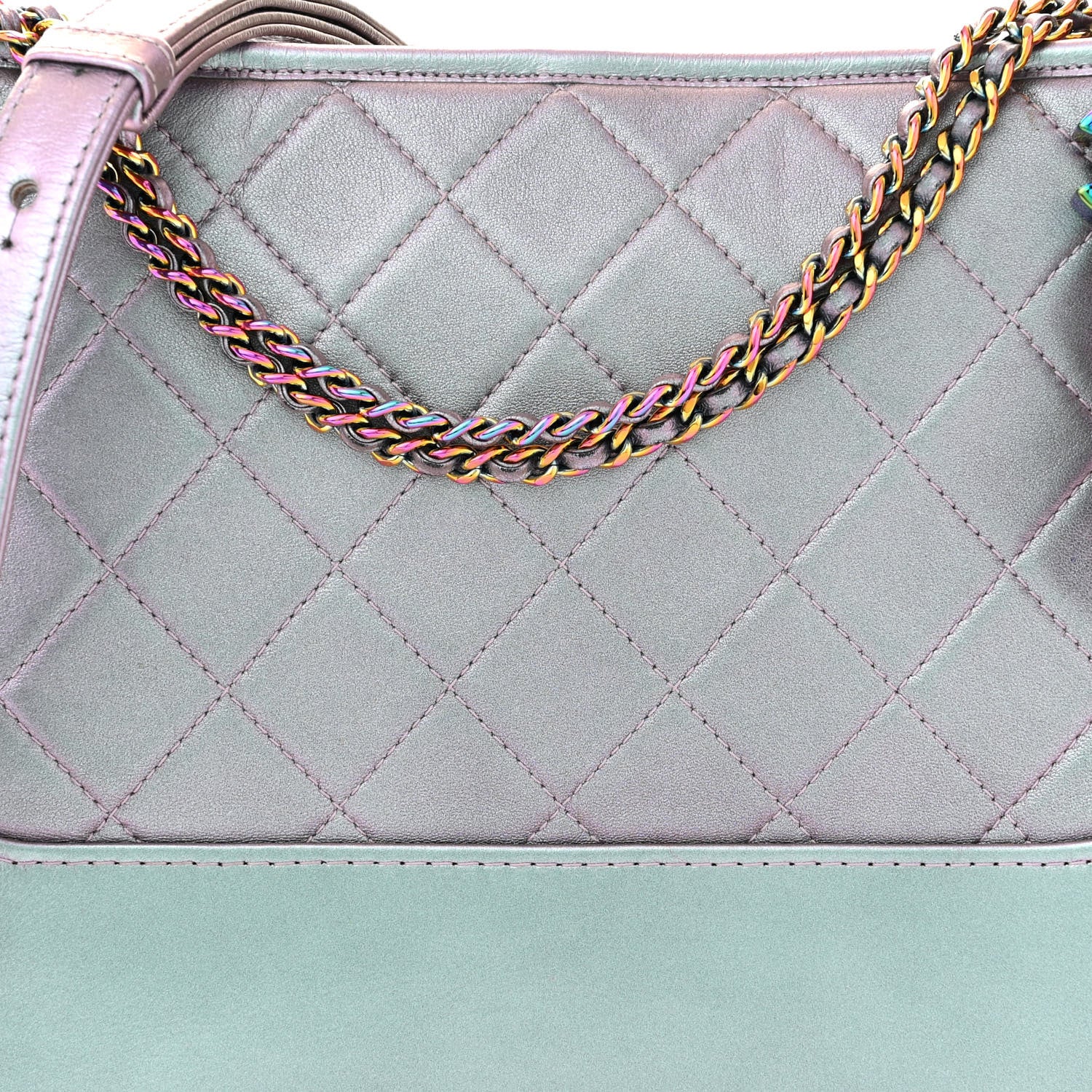 Chanel Iridescent Lambskin Calfskin Quilted Medium Gabrielle Hobo Light Purple 8 of 13