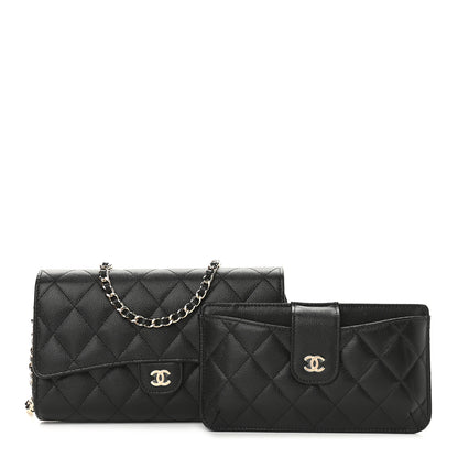 Chanel Caviar Quilted Flap Phone Holder With Removable Chain Black 1 of 12