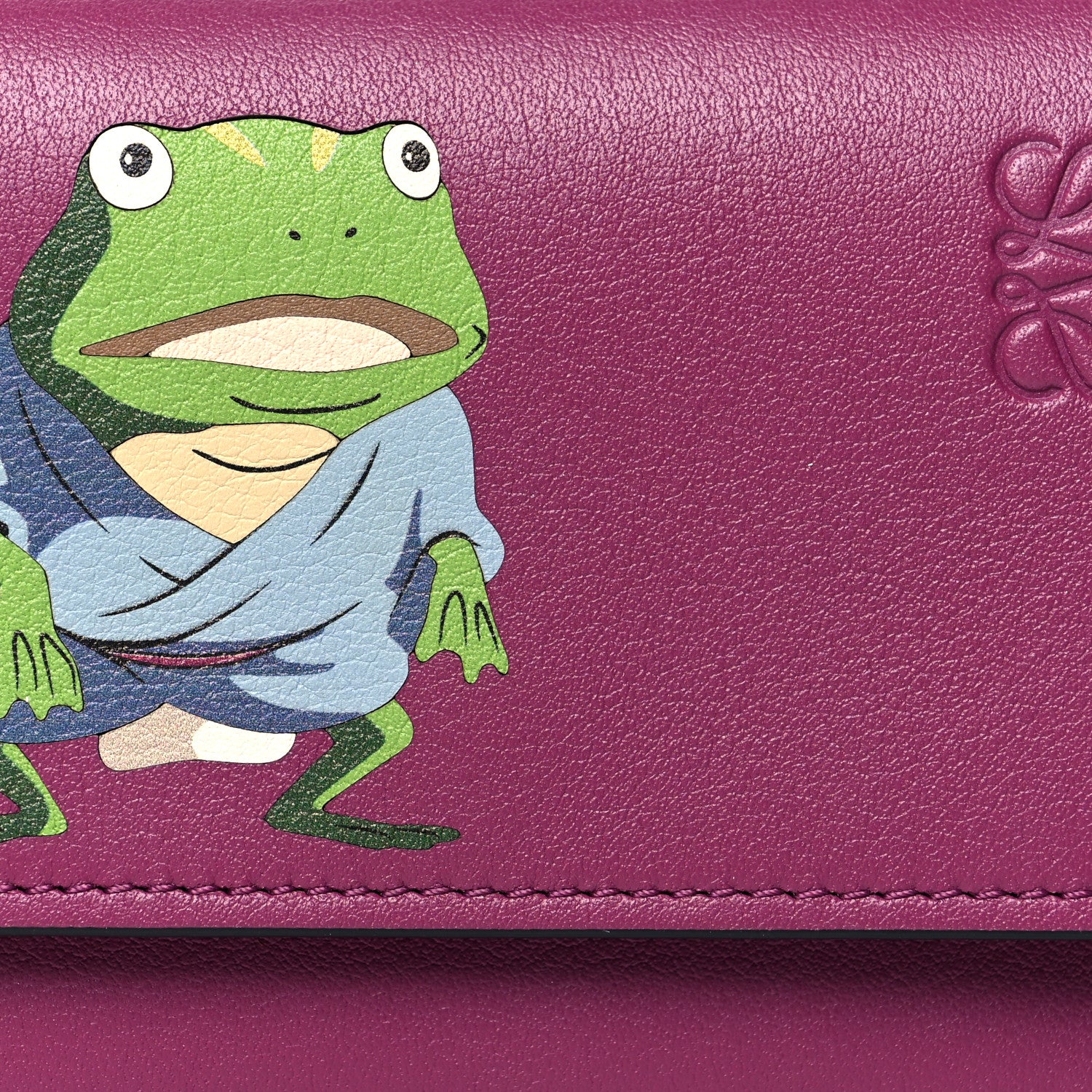 Loewe X SPIRITED AWAY Calfskin Aogaeru Small Vertical Wallet Bouganville 5 of 9