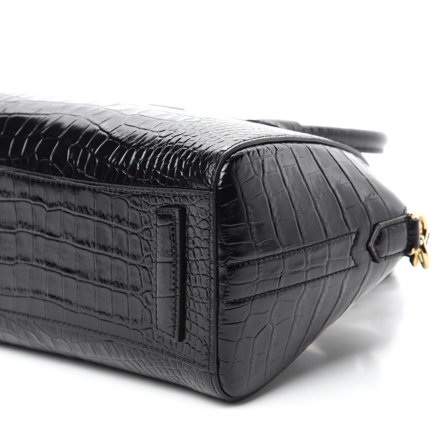 Calfskin Crocodile Embossed Mini Antigona Black