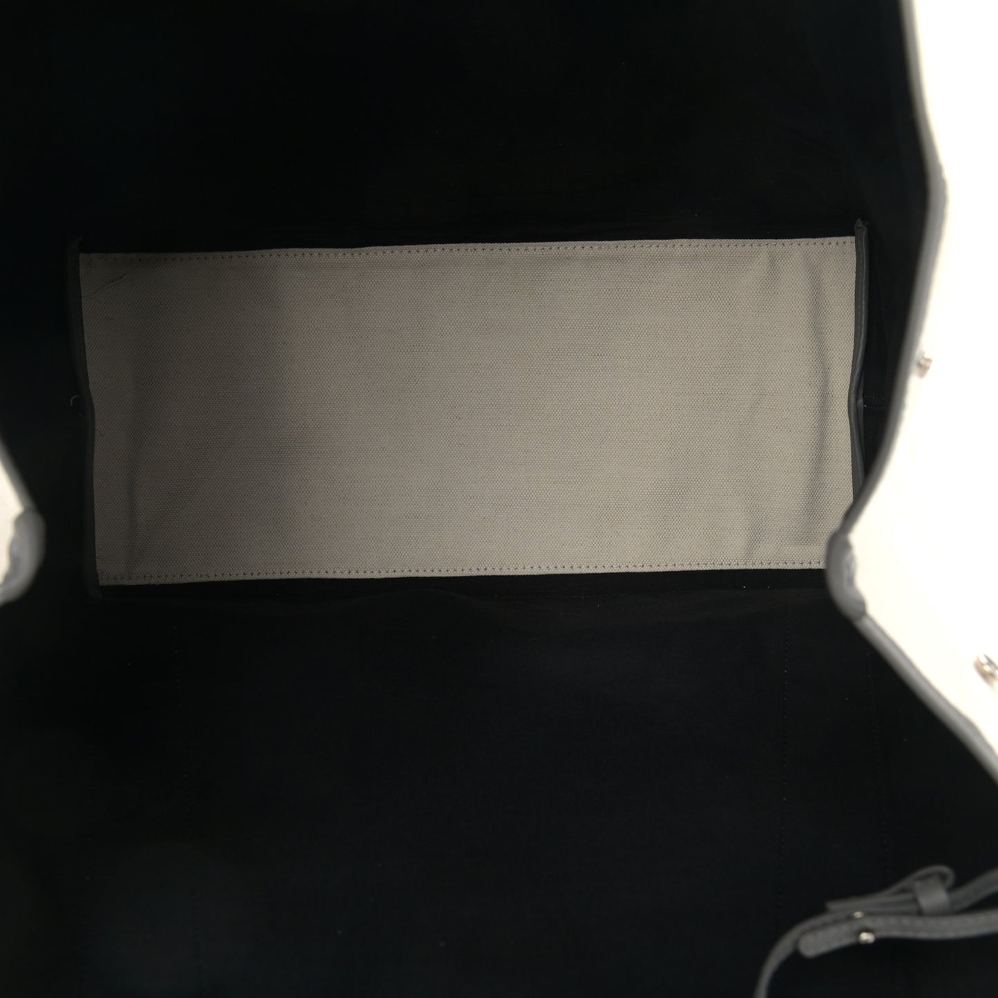 Cotton Canvas Calfskin M Navy Cabas Grey