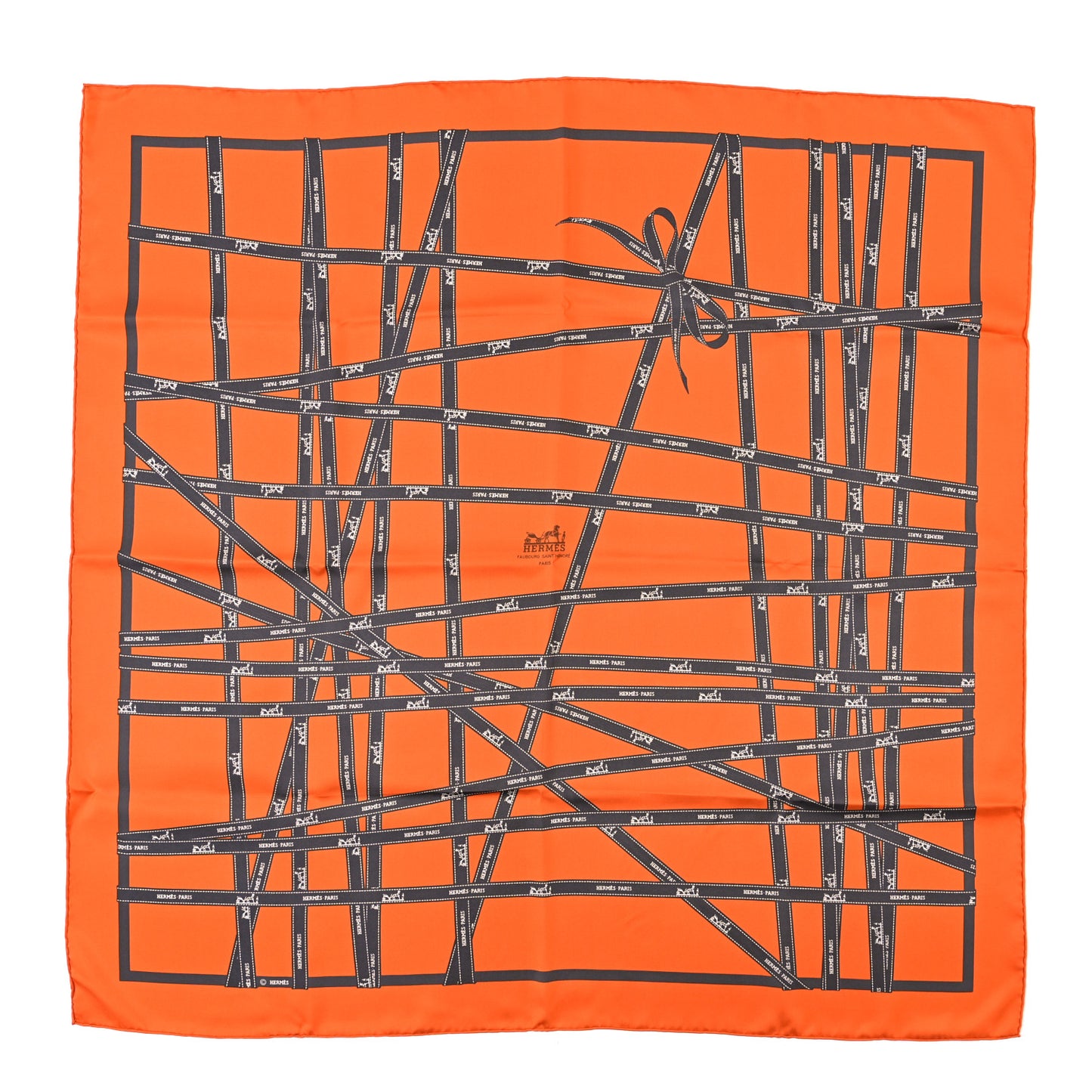 Silk Bolduc Scarf 90 Orange