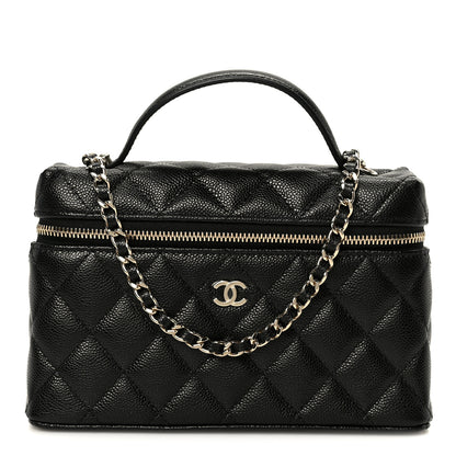 Chanel Caviar Quilted Top Handle Slim Vanity With Chain Black 1 of 11