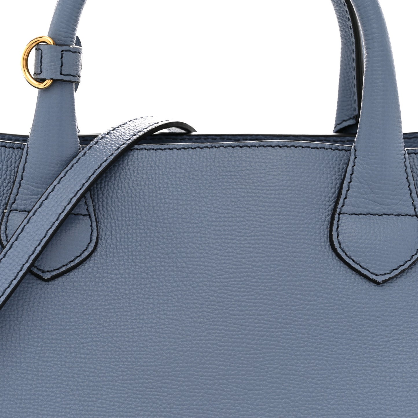Derby Calfskin House Check Medium Banner Tote Slate Blue