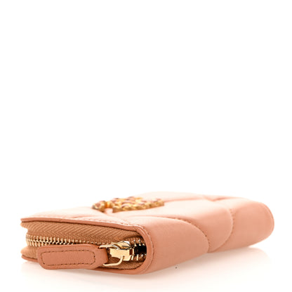 Chanel Lambskin Quilted Chanel 19 Zip Around Coin Purse Wallet Brown 3 of 8